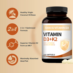 Toptan özelleştirilmiş <span class=keywords><strong>Vitamin</strong></span> D3 + <span class=keywords><strong>K2</strong></span> yumuşak jel kapsüller diyet takviyesi OEM fabrika - Product Image 3