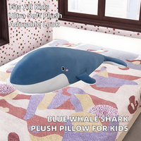 Nouvelle Arrivée Peluche Personnalisée Requin Baleine Bleu, Jouet en Peluche avec Extérieur en Coton et Rembourrage en Coton PP, Hauteur pour les 14 ans et plus