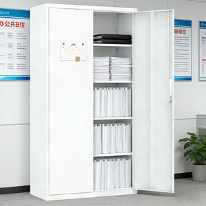 <span class=keywords><strong>Armario</strong></span> <span class=keywords><strong>de</strong></span> Almacenamiento Alto <span class=keywords><strong>de</strong></span> Acero Usado - Puerta Doble con Cerradura, Ajustable, Esencial para Oficina en Casa Moderna - Product Image 4