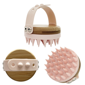 Cepillo Masajeador de Cuero Cabelludo de Silicona y Bambú para Champú, Eliminación de Caspa, Crecimiento del Cabello, con Logotipo Láser, Doble Uso, para Hogar y Salón - Product Image 2