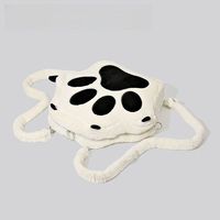 Sac à dos pour filles en peluche douce et fraîche avec motif de patte de dessin animé, fermeture éclair et doublure en polyester