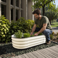 Kit de Jardinière Ovale Surélevée en Acier Galvanisé et Inoxydable, Grande Taille, pour Légumes à Racines Profondes, Modulaire, Vente en Gros, OEM ODM