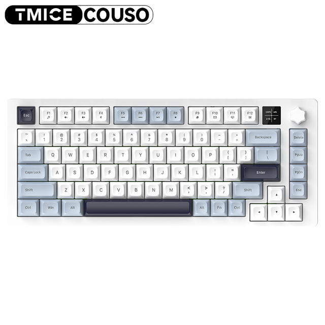 F75 Gasket Gaming Keyboard With Knob 81Key 75% Layout Hot Swappable Tri-mode Mechanical Keyboard for Computer/PC/Laptop