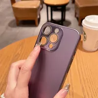 Coque en verre trempé mat AG pour iPhone 17 16 15 14 13 12 11 Pro Max, protection givrée de l'objectif, antichoc, coque souple