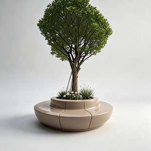 Banc de jardin moderne en FRP résistant aux intempéries, assise décorative pour l'aménagement paysager rural - Product Image 1