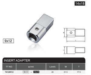 Tùy chỉnh công nghiệp cấp CR-V ổ cắm Adaptor 9x12mm đến 14x18mm mô-men xoắn cờ lê phụ kiện OEM Hỗ trợ 1 năm bảo hành - Product Image 2