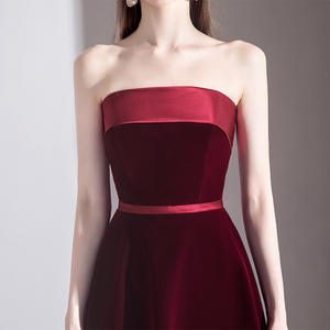 新款定制优雅长天鹅绒美人鱼公主舞会婚纱晚礼服 - Product Image 2