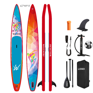 Planche de surf gonflable double couche personnalisée en fibre de carbone de 11 pieds, texture carbone, orange, fabrication Weihai - Product Image 6