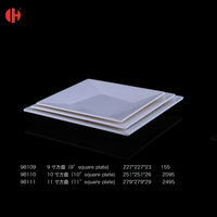 98109 restaurant en gros vaisselle de luxe buffet plastique blanc durable mélamine vaisselle assiette plats carrés restauration service