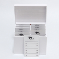 Boîte organisatrice pour extensions de cils en acrylique personnalisées, 10 tuiles, tuiles à cils irisées, modèle ETS-23