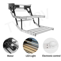 TYTXRV Accessoires RV Marches pour camping-car avec lumières LED 12V Escaliers électriques rétractables en alliage d'aluminium Marches antidérapantes