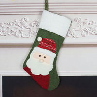 Chaussettes de Noël personnalisées en peluche 3D brodées, rouges et blanches, 18 pouces, en polyester, avec motifs Père Noël, Bonhomme de neige, Renne, Pingouin, pour cheminée, arbre de Noël, sac cadeau