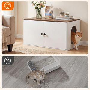 Meuble pour chat JIAMEIJIA FURNITURE, armoire haute minimaliste blanche à arche droite, maison moderne pour animaux de compagnie - Product Image 6