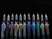 Ensemble de stylos à plume en verre faits à la main de haute qualité, vintage et scintillants, pour la calligraphie, l'écriture et le dessin, cadeau de fête