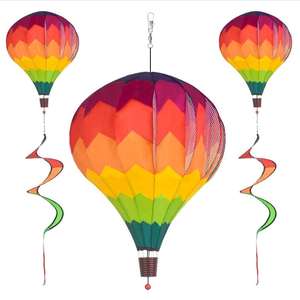 गर्म हवा के गुब्बारे हवा स्पिनर उद्यान सजावट बड़े आउटडोर फांसी सजावट लॉन यार्ड गहने इंद्रधनुष पवन फांसी Windsock - Product Image 1