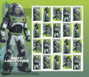 Timbres-poste de première classe Diwali 2016 Space Ranger 2022, 5 feuilles de 100 autocollants de timbres-poste américains - Product Image 2
