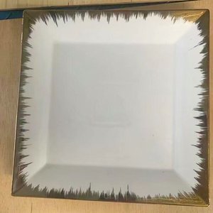 Luxury Ceramic <strong>square</strong> Dinner <strong>Plates</strong> White Gold Porcelain Gold Ceramic <strong>square</strong> Bowl <strong>Plates</strong> Gold Flatware <strong>Set</strong> - Product Image 3