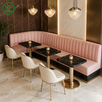 Luxuriöse Kommerzielle Sitzecke Rosa PU-Leder Restaurant-Möbel Maßgefertigte Polsterbank für Hotel Café