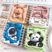 Carnet miniature portable de haute valeur pour étudiants, avec un design créatif et mignon en 3D, représentant un capybara en spirale