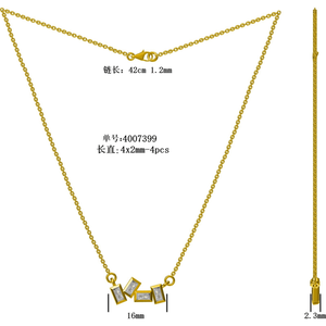银9k 10k 14k 18k黄金纯金精品珠宝项链配DEF VS baguette切割实验室种植钻石 - Product Image 6