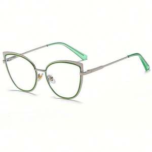 Gafas de Moda con Logotipo Personalizado, Clásicas, Anti Luz Azul para Mujer, con Bisagras de Resorte, Montura Metálica de Ojo de Gato, Gafas Ópticas para Computadora - Product Image 6