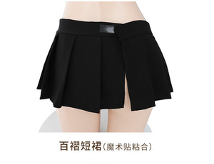 Lingerie Erotica in Pizzo Uniformi Nere con Volant Camicie Opache Senza Schienale Costumi Sexy per Giochi di Ruolo in Poliestere - Product Image 6