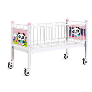 CR0q Заводская детская Больничная кроватка Металлическая Детская клиника медицинская кровать детская педиатрическая кровать с роликами от производителей - Product Image 4