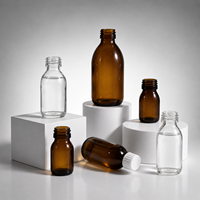 Bouteille de sirop en verre ambré personnalisée avec bouchon en aluminium, flacon vide pour médicaments liquides oraux, emballage pharmaceutique OEM