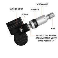 Système de surveillance de la pression des pneus de voiture TPMS numérique USB Jauge à énergie solaire avec avertissement de température en plastique durable