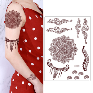 Autocollants de tatouage au <span class=keywords><strong>henné</strong></span> pour le corps, effet Mehndi réaliste instantané, sans douleur, non toxique, pour occasions spéciales et séances photo - Product Image 4