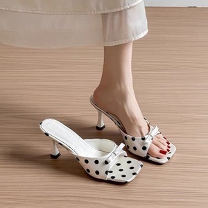 QuiteS 2026 Nuovi Sandali con Tacco a Spillo e Fiocco, Stile <span class=keywords><strong>Polo</strong></span> Dot, Punta Aperta, Sexy <span class=keywords><strong>Scarpe</strong></span> da Sera per Donne - Product Image 3