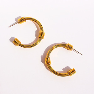 ต่างหูเส้นเล็กรูปตัว C แบบเรียบง่ายต่างหูแฟชั่นคลาสสิกที่พูดเกินจริง - Product Image 1