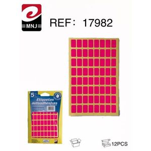 Mnj Fluorescent Self Adhesive Labels 12 Pcs Pink Square Stickers For Organization - Product Image 3