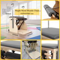 Chaise de Pilates en bois d'érable MJD Stability MJDW18, machine de Pilates réglable pour usage en studio et bien-être