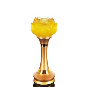 Linterna <span class=keywords><strong>de</strong></span> loto <span class=keywords><strong>de</strong></span> vidrio <span class=keywords><strong>de</strong></span> Buddha Iluminación decorativa para el hogar con Bodhisattva frontal para configuración <span class=keywords><strong>de</strong></span> salón o templo - Product Image 5