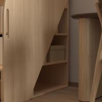 Lit superposé en bois avec grande armoire de rangement pour enfants, lit superposé en bois multifonctionnel gain de place, meubles de chambre d'enfant
