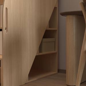 Letto a Soppalco in Legno con Ampio Armadio per Bambini, Letto a Castello Multifunzionale <span class=keywords><strong>Salvaspazio</strong></span>, Arredamento per Camera da Letto dei Bambini - Product Image 6