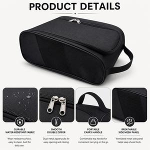 Sac à chaussures de golf respirant avec logo personnalisé, en nylon imperméable, pochette de transport pour chaussures de sport athlétiques avec maille ventilée pour les voyages - Product Image 3