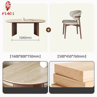 Ensemble Table et Chaises de Salle à Manger Nordique en Bois Massif Personnalisé, Le Plus Vendu, pour Restaurant et Cuisine