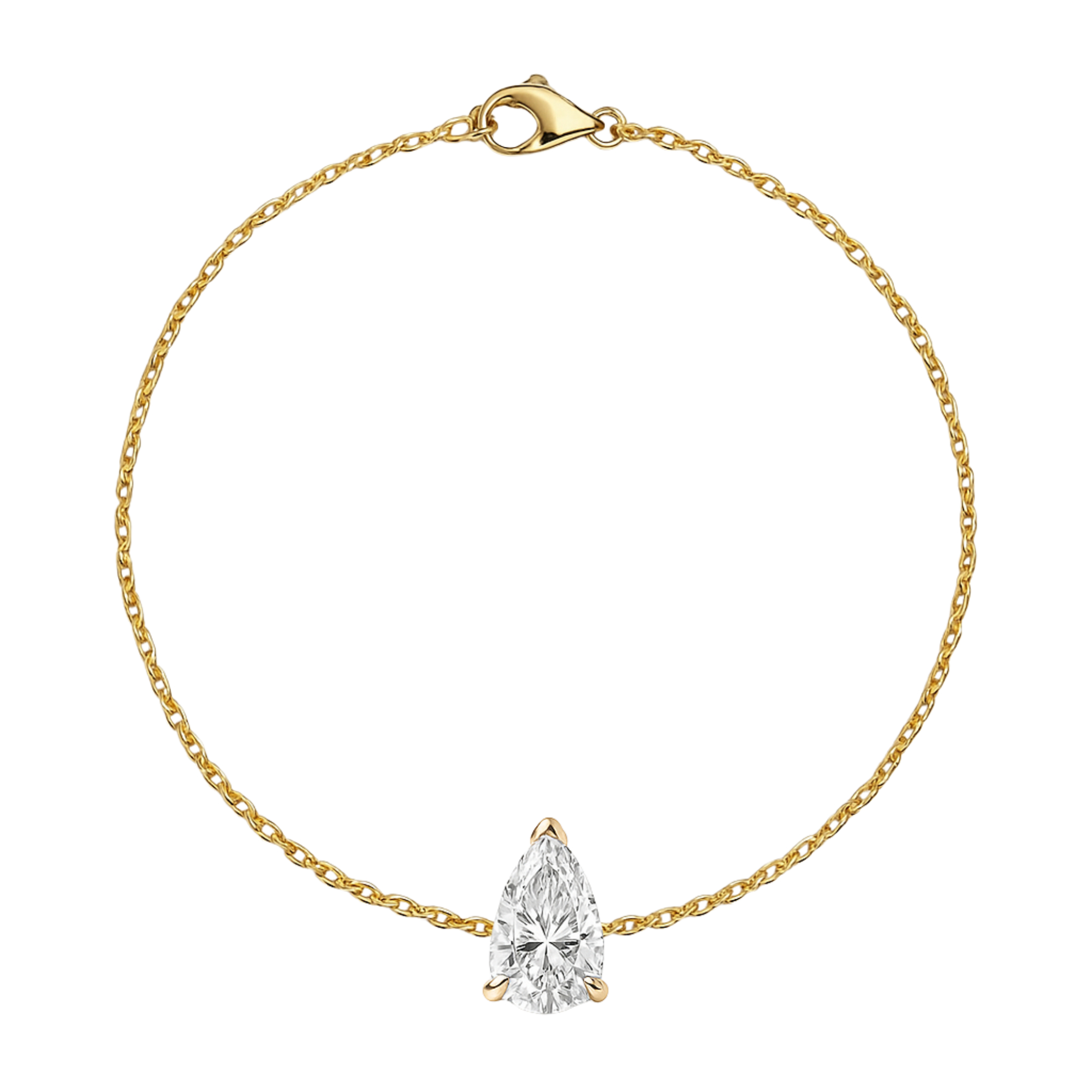 Pulsera de Diamantes Creados en Laboratorio con Corte Pera
