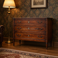Commode en bois massif de style antique français, armoire de rangement vintage en bois, meubles de chambre à coucher