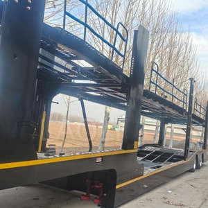 LAOLI Steel 2 Axle Heavy Duty Truck Transportation Utility Car Carrier Semi Trailer with 25-30 Tons Payload