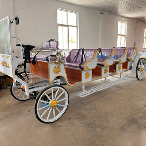 รถม้าไฟฟ้าทรงวิคตอเรียนแบบหลายแถว ดีไซน์หรูหราใหม่ สำหรับ 8-12 ที่นั่ง โครงสร้างเหล็ก 4 ล้อ สำหรับเที่ยวชมสถานที่ สีสั่งทำได้ รับประกัน 2 ปี - Product Image 3