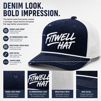 Casquette Trucker en Maille Coréenne Personnalisée OEM ODM avec Visière Courbe et Broderie de Logo Frontal