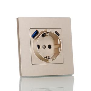 ヨーロッパの電源USBポート電気ソケットドイツSchuko2PEソケット、急速充電USBタイプAタイプCコンセント付き - Product Image 6
