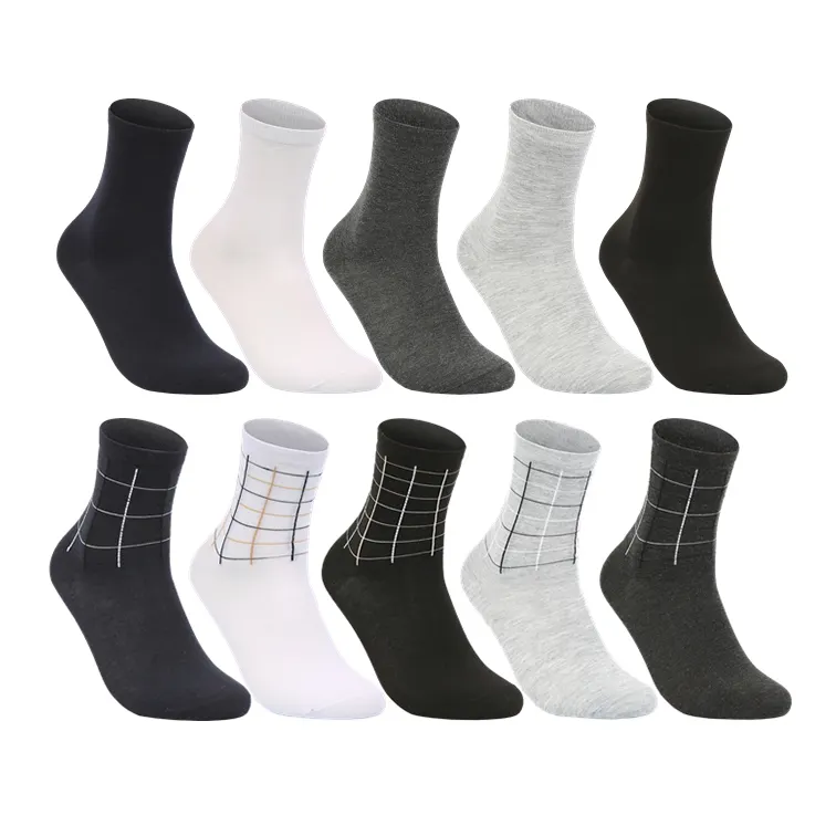 best cheap price good quality mens polyester cotton white black business dress socks sox crew casual socks stock for men