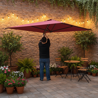 Parasol de terrasse moderne en aluminium avec double toit imperméable et logo personnalisé pour jardin, cour et parc - Meuble Roma à mât latéral