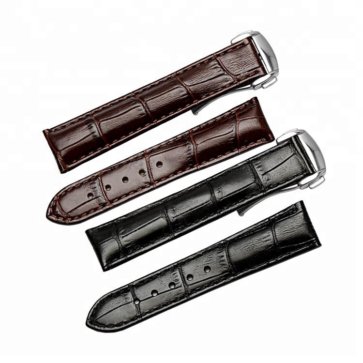Alligator Modèle Étanche Veau Italien En Cuir Véritable Bracelet de Montre 19mm 20mm 21mm