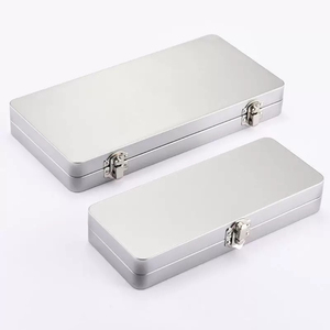 Boîte à crayons vide rectangulaire <span class=keywords><strong>en</strong></span> métal avec couvercle à charnière pour cartes artisanales Boîte de rangement pour aquarelle vente <span class=keywords><strong>en</strong></span> gros - Product Image 2