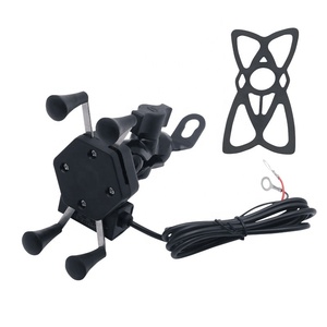 <span class=keywords><strong>Support</strong></span> de <span class=keywords><strong>téléphone</strong></span> universel pour moto en plastique ABS réglable noir Marque AXK Utilisation en extérieur Accessoires de vélo - Product Image 1